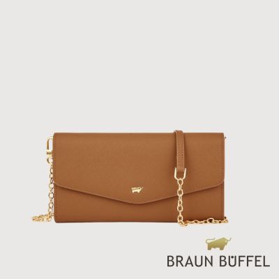 【BRAUN BUFFEL 德國小金牛】台灣總代理 米蕾 信封包-麥色/BF2008-720-BRA