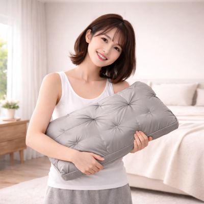 買一送一【一公斤重磅】JOJO 石墨稀枕頭 抑菌防蟎枕頭 支撐護頸 蓬鬆不塌陷 中空羽絲絨 透氣排汗 深度睡眠 質感助眠 買1送1 樂豐生活