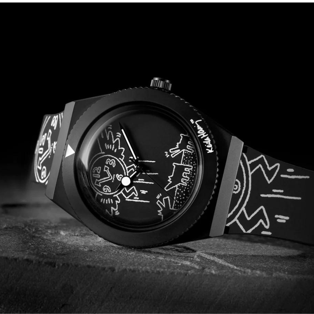 TIMEX  天美時 Q Timex x Keith Haring 38 毫米普普藝術風格手錶(黑TXTW2W25600)