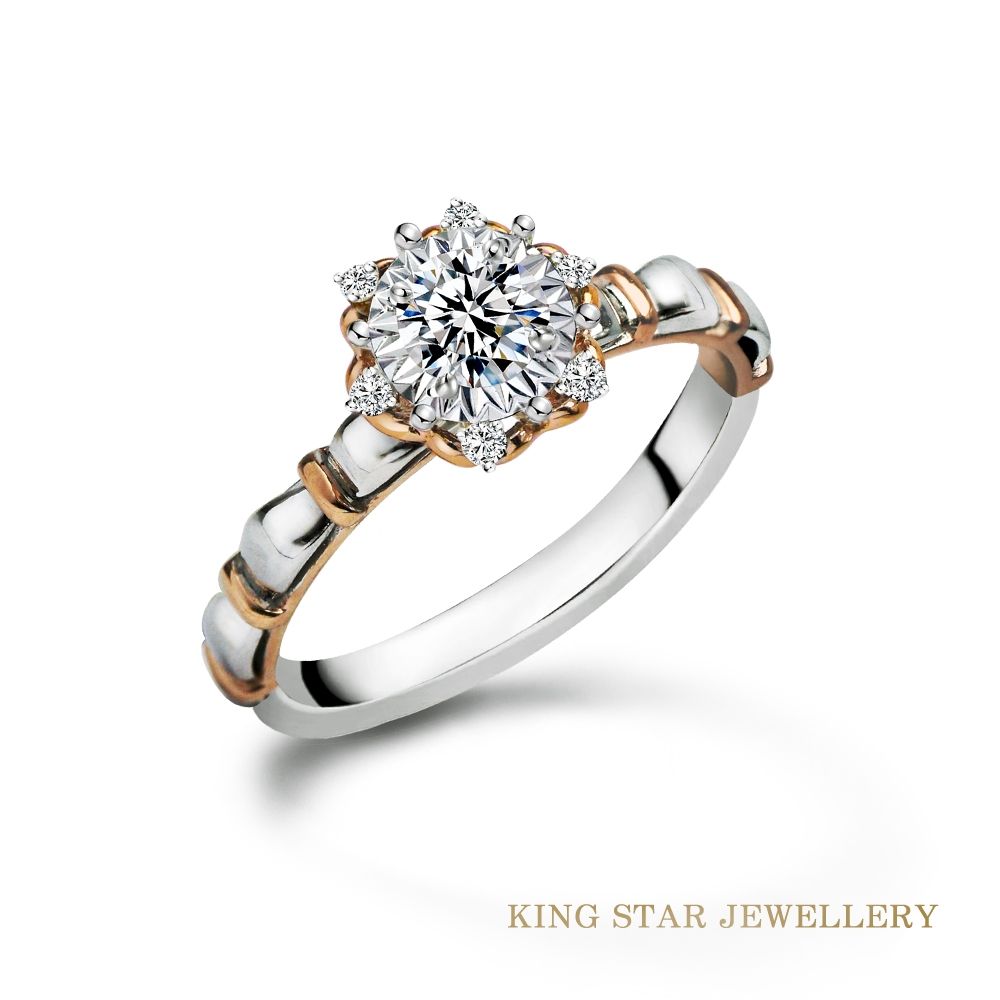 King Star 30分18KDVS 3EX 天然鑽石鑽戒白x玫瑰金(一克拉視覺效果超高CP值) | 更多品牌| Yahoo購物中心