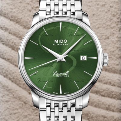 MIDO美度 紀念款 Baroncelli 永恆超薄復刻系列 森林綠鋼帶39㎜ M6(M0274071109100)