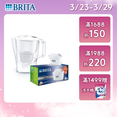 Aluna濾水壺+去水垢濾芯6入(共7芯)