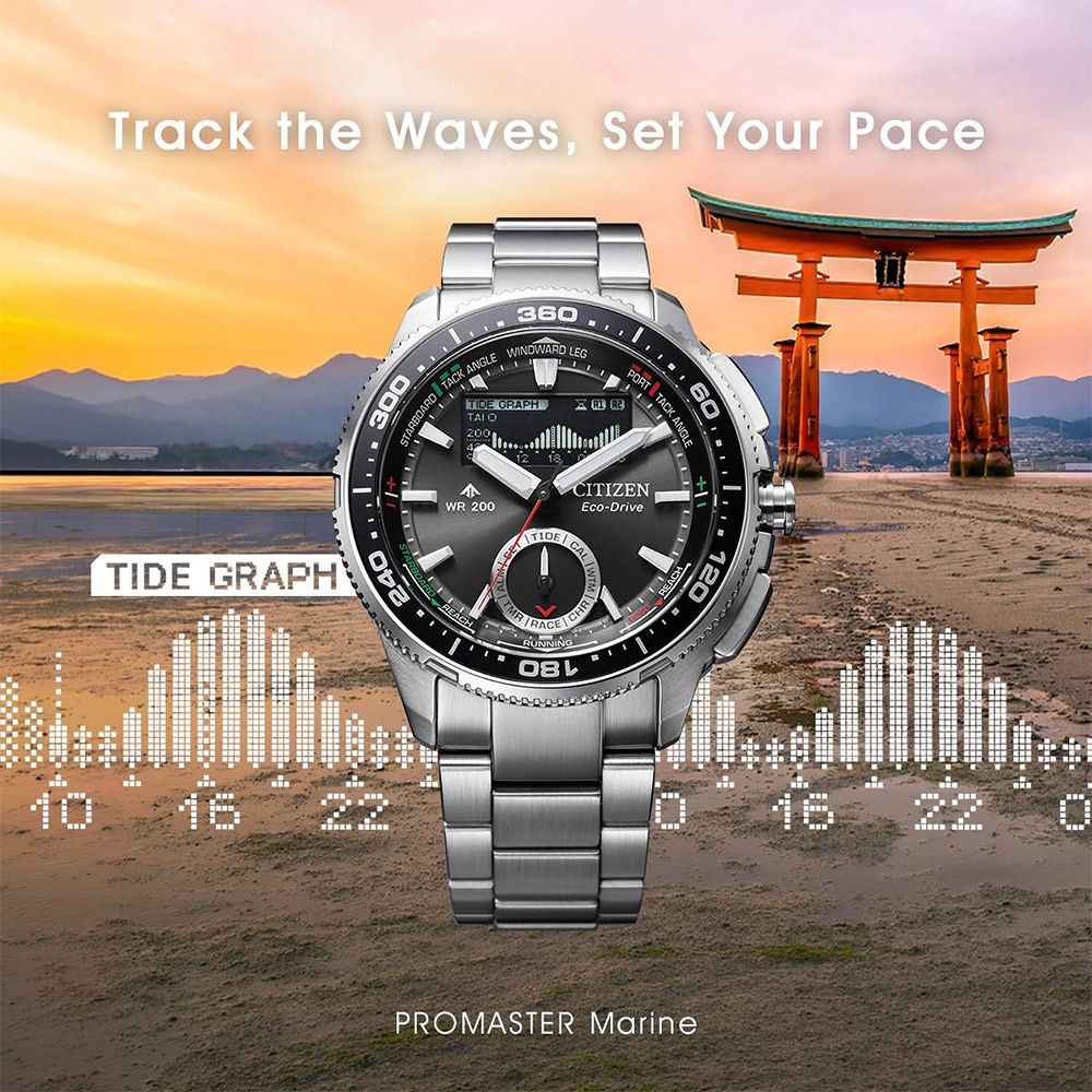 CITIZEN 星辰 Promaster 光動能液晶顯示潮汐計算帆船手錶 開學換新季 送禮推薦 JV3001-53E