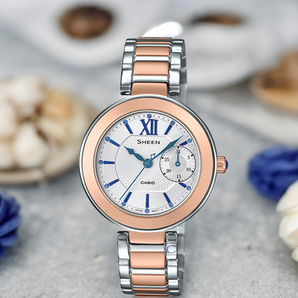 CASIO 卡西歐錶  SHEEN 優雅耀眼 女錶 指針錶 手錶 禮物-SHE-3050SG-7A