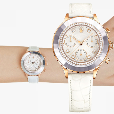 SWAROVSKI 施華洛世奇 Octea Chrono 水晶計時手錶 女錶 寵愛媽媽 送禮推薦-37mm 5671150