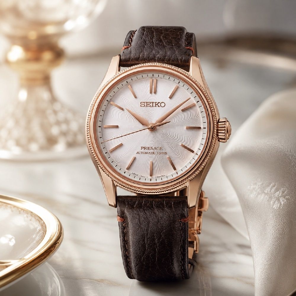 SEIKO 精工PRESAGE 限量 Tomioka silk富岡絲綢 三日鍊機械錶 6R51-00N0J / HCC008J1