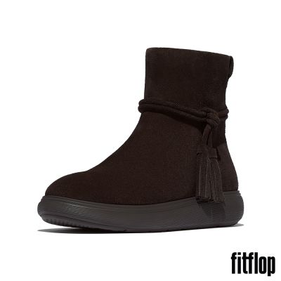 【FitFlop】iQ-COMFF 流蘇麂皮短靴-女(巧克力棕色)