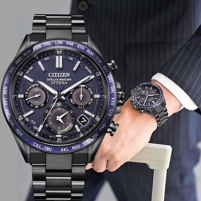 CITIZEN 星辰 太空 紺星 光動能GPS衛星對時錶-44.6mm CC4059-64L