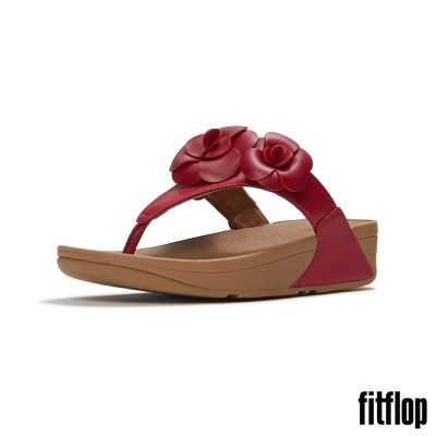 【FitFlop】LULU 花朵夾腳涼鞋-女(焦紅莓色)