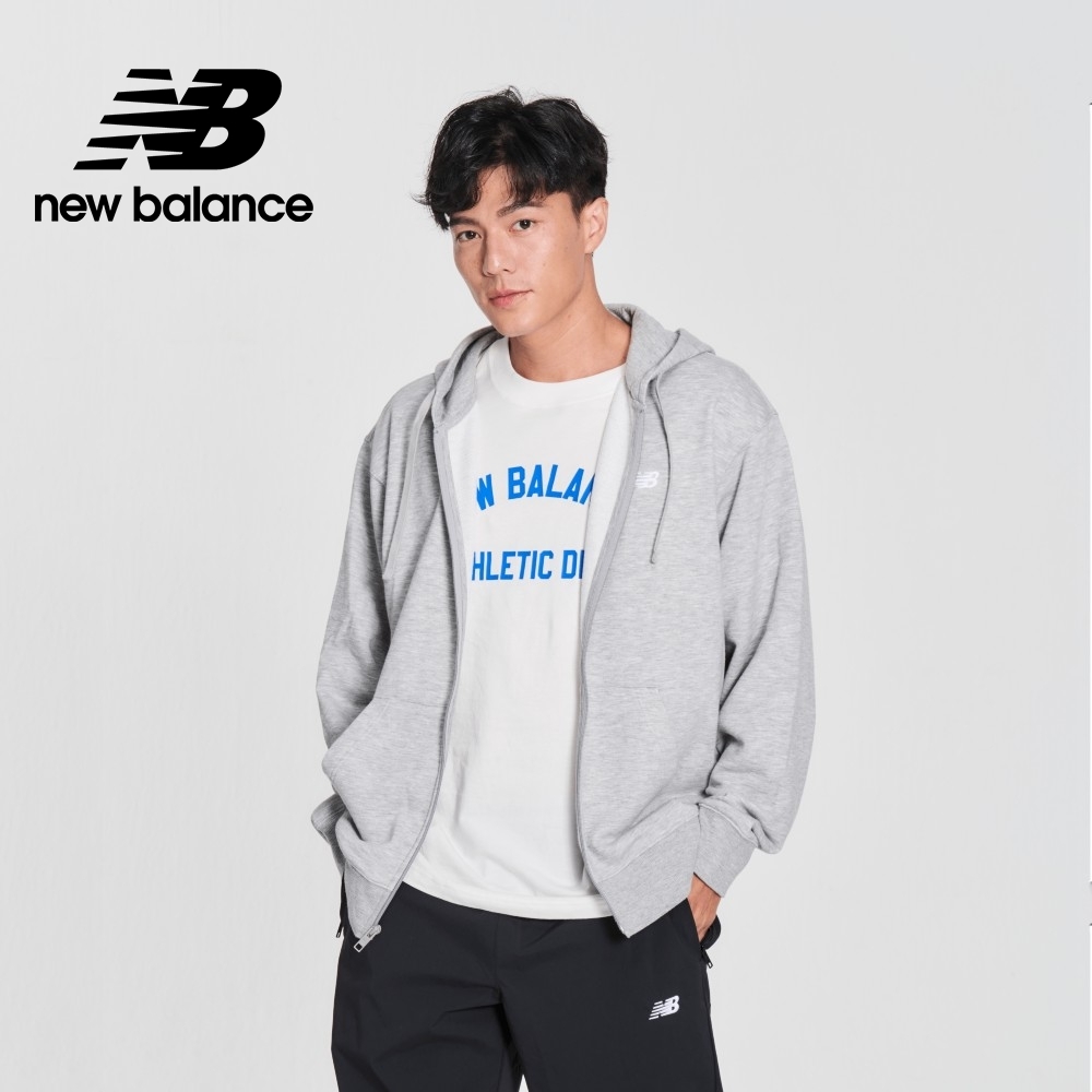 【New Balance】 刺繡NB休閒連帽外套_男性_灰色_MJ41501AG
