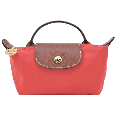 LONGCHAMP LE PLIAGE系列再生尼龍手提化妝包(番茄紅)