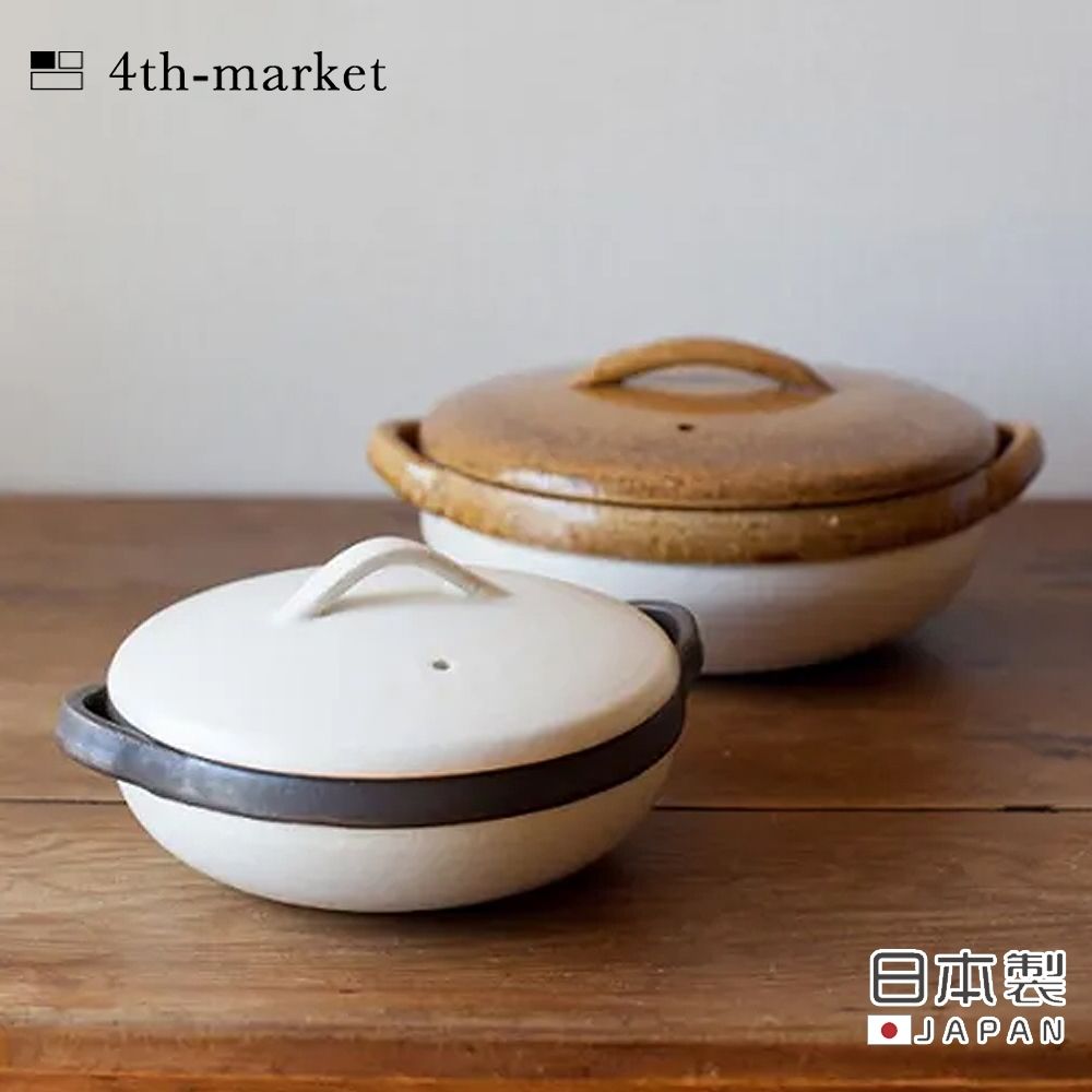 【4TH MARKET】日本製6號燉煮湯鍋/土鍋(咖啡/800ml) 美濃燒/小火鍋/保溫佳