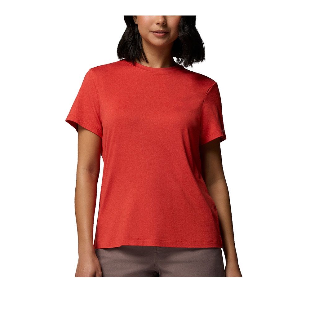Columbia 哥倫比亞 女款-防曬UPF50快排短袖上衣-Parsons Point SS Logo Tee-鮮紅色(UAR57150ST/KS)