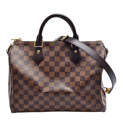 LOUIS VUITTON路易威登 LV N41367經典Speedy Bandouliere 30 Damier帆布手提/斜背波士頓包