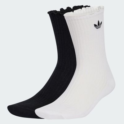 【adidas 愛迪達】 荷葉邊中筒襪 2 雙入 男/女 - Originals KR4222