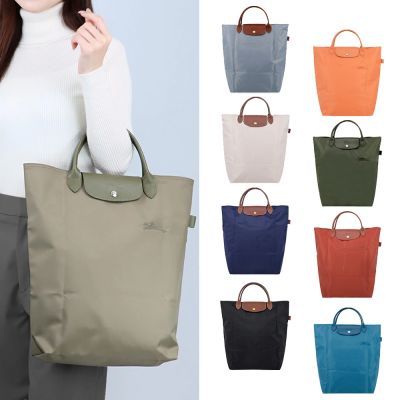 LONGCHAMP LE PLIAGE/GREEN系列原創刺繡短把中型再生尼龍手提包(多色選)