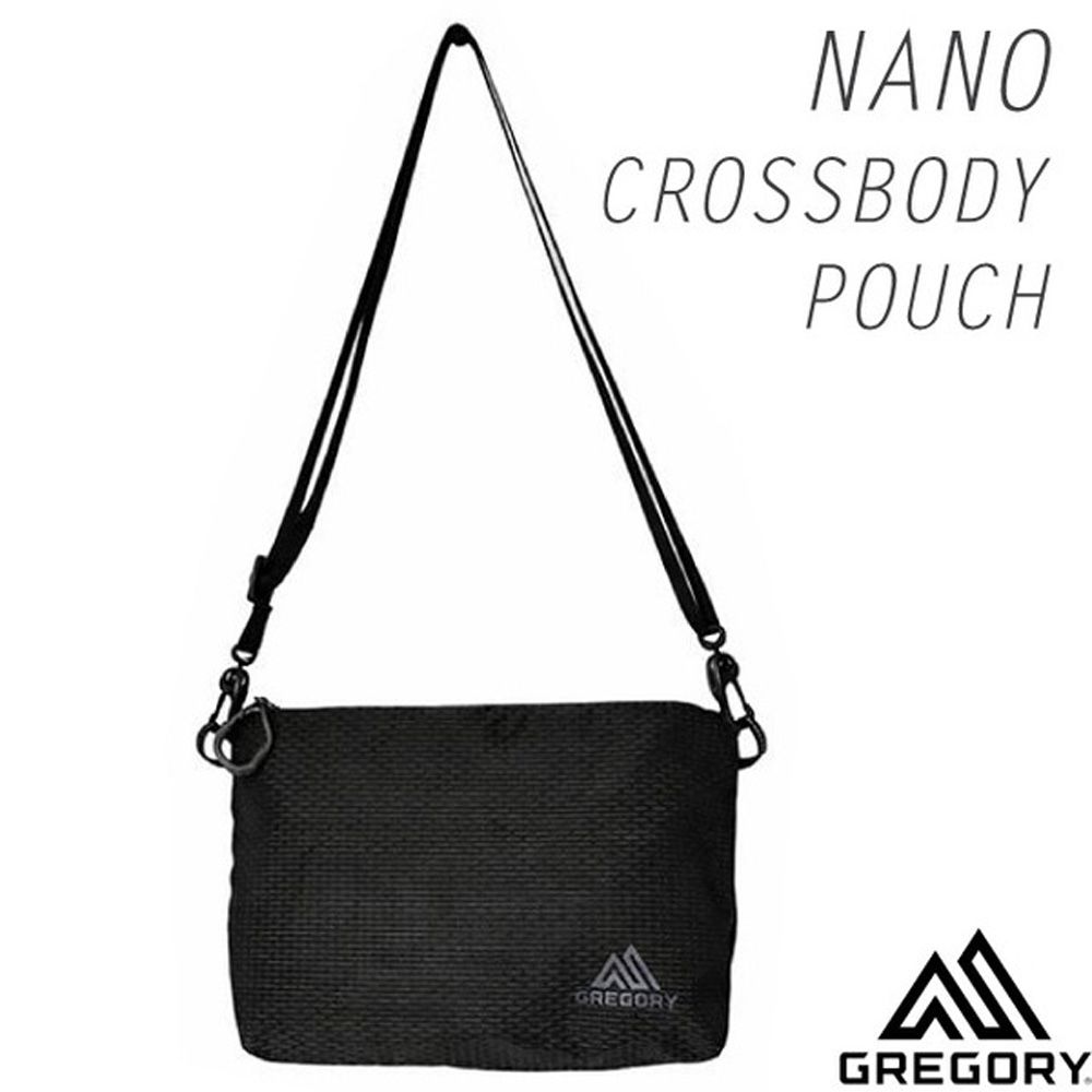 【GREGORY】NANO CROSSBODY POUCH 斜背包(僅78g).單肩側背包.隨身證件錢包.手拿包/ 158157-9974 光學黑