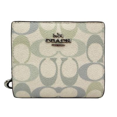 COACH 經典C LOGO字母C鈔票零錢袋短夾(彩色藍)