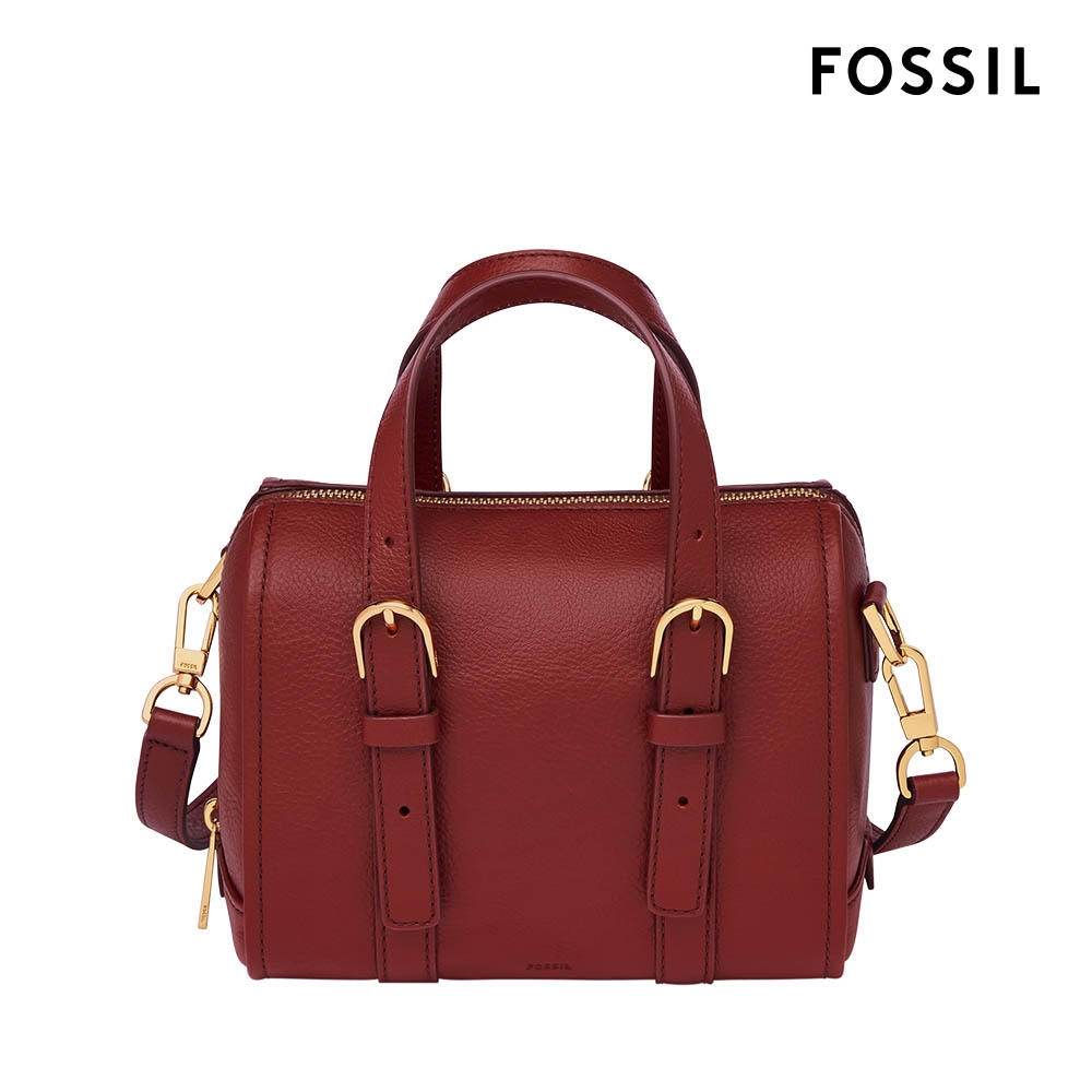 FOSSIL Carlie 真皮迷你波士頓包-緋紅色ZB1856602 斜/肩背包| Yahoo