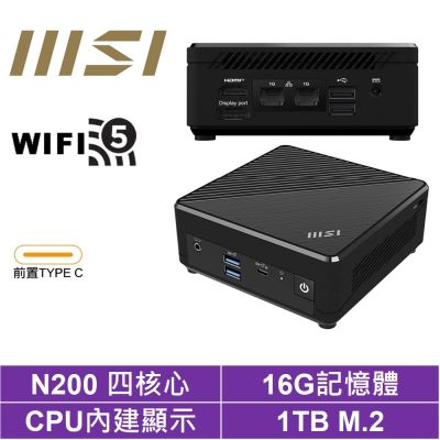 MSI微星 MSI 微星 CubiN 四核心{英仙座UAAC}迷你電腦(N200/16G/1TB M.2)