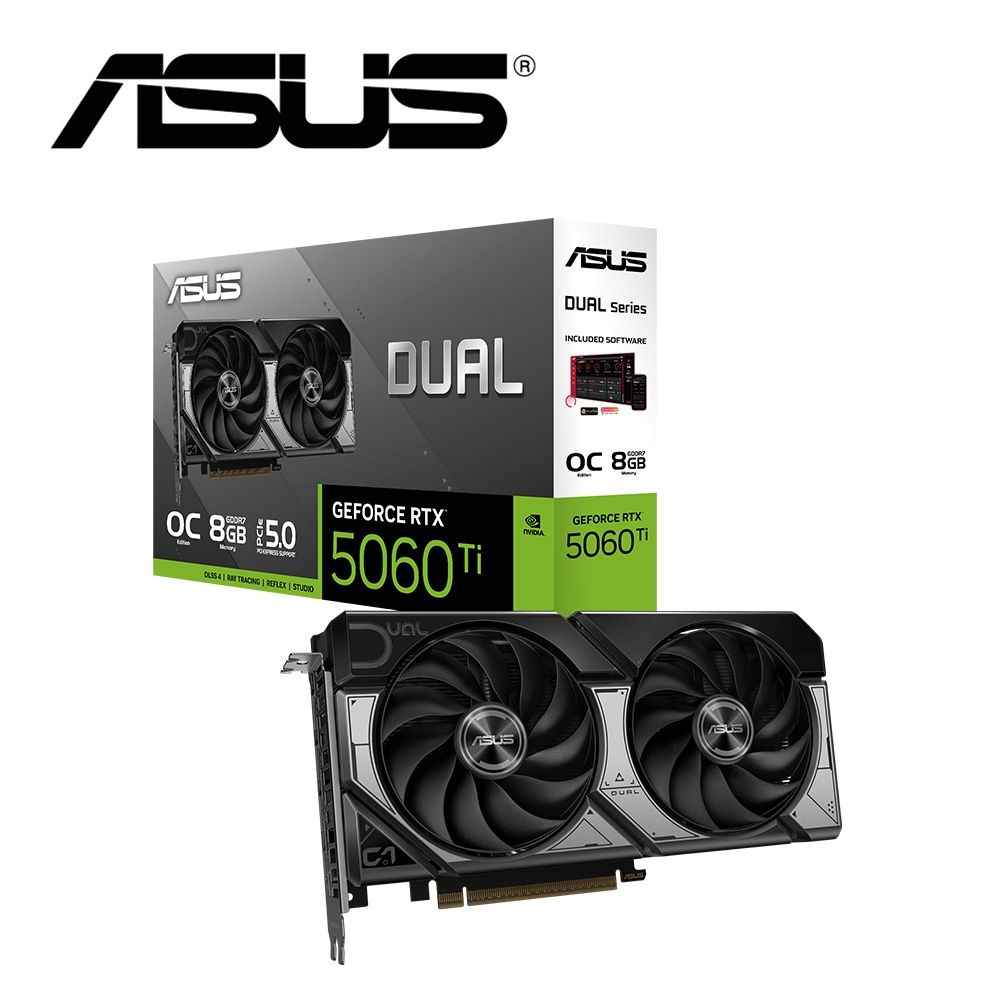 華碩DUAL-RTX5060Ti-O8G 顯示卡+華碩Prime 650W 銅牌電源供應器| RTX