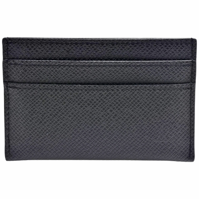 LV Louis Vuitton路易威登 M32730經典DOUBLE系列Taïga皮革萬用卡片夾(黑色)