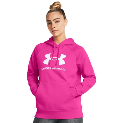 【UNDER ARMOUR】女 Rival Fleece Big Logo 長袖帽T 1379501-652