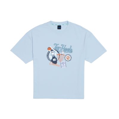 NCAA 男女 落肩球員印花T UNC 淺藍 7525101381