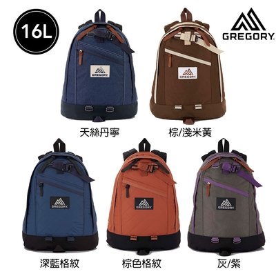 Gregory 官方旗艦 16L FINE DAY V2 日系 後背包 電腦包 天絲丹寧 棕/淺米黃 深藍格紋 棕色格紋 灰/紫 抗撕裂 耐用 胸扣帶 多收納空間 內裡隔層