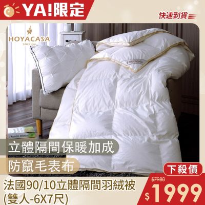 HOYACASA 法國90/10立體隔間羽絨被-(單人/雙人)-快速到貨