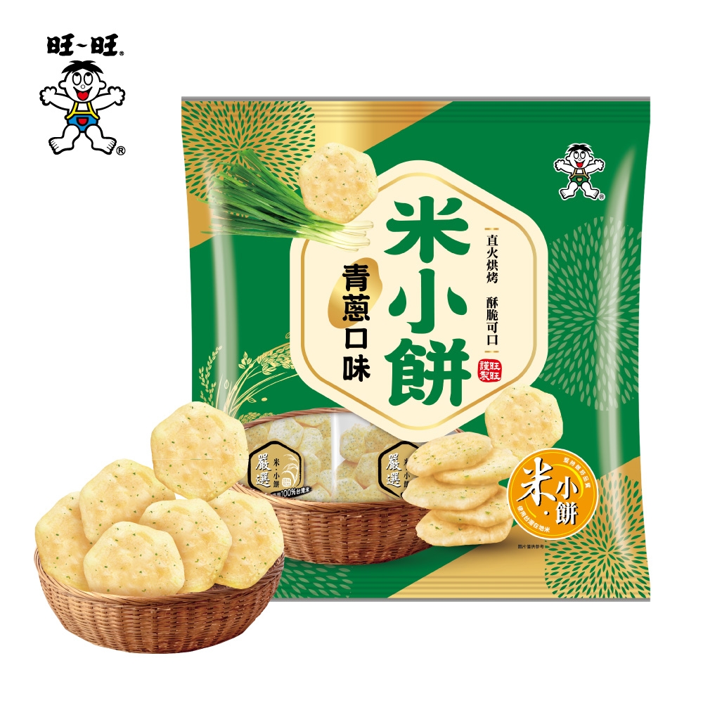 美食 饼干 旺旺 饼 旺旺米小餅-青蔥口味 米果 160G 16g 10袋 米果 爆米花 其他餅乾