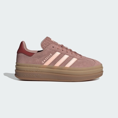ADIDAS ORIGINALS 愛迪達 阿迪達斯 三葉草 皮革 麂皮 女休閒運動鞋-粉色 GAZELLE BOLD W-JH9666
