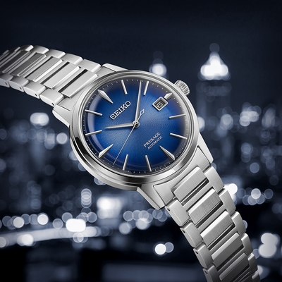 SEIKO 精工錶 4R35-05E0B(SRPJ13J1) Cocktail Time 經典機械錶 調酒師 39.5mm 藍面 SK037