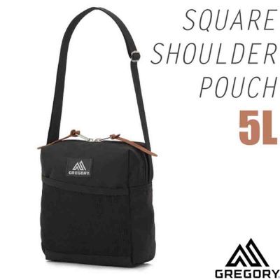 【GREGORY】SQUARE SHOULDER POUCH 斜背包 5L .單肩側背包.隨身證件零錢包/25mm可調式肩帶.網眼開放式口袋/ 155677-1041 黑