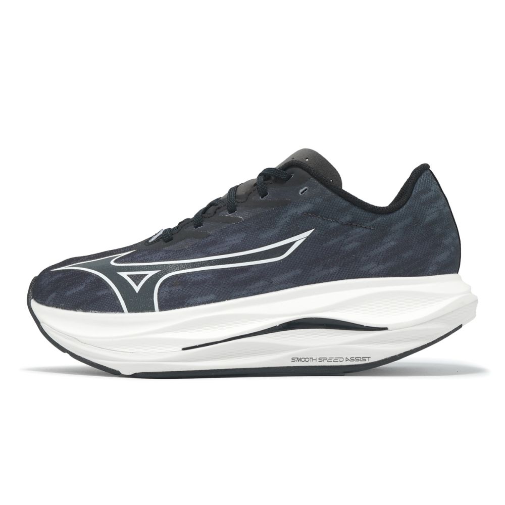 Mizuno 競速跑鞋Wave Rebellion Flash 3 寬楦男鞋黑白緩震厚底美津濃