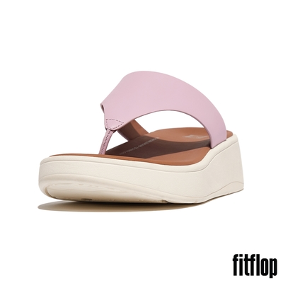 【FitFlop】F-MODE 皮革厚底夾腳涼鞋-女(紫丁香色)