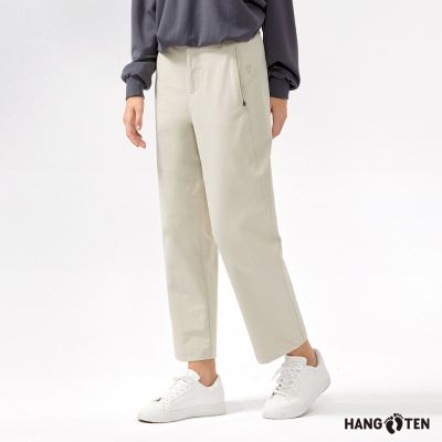 Hang Ten-女裝-保暖四面彈刷毛錐形長褲-杏色