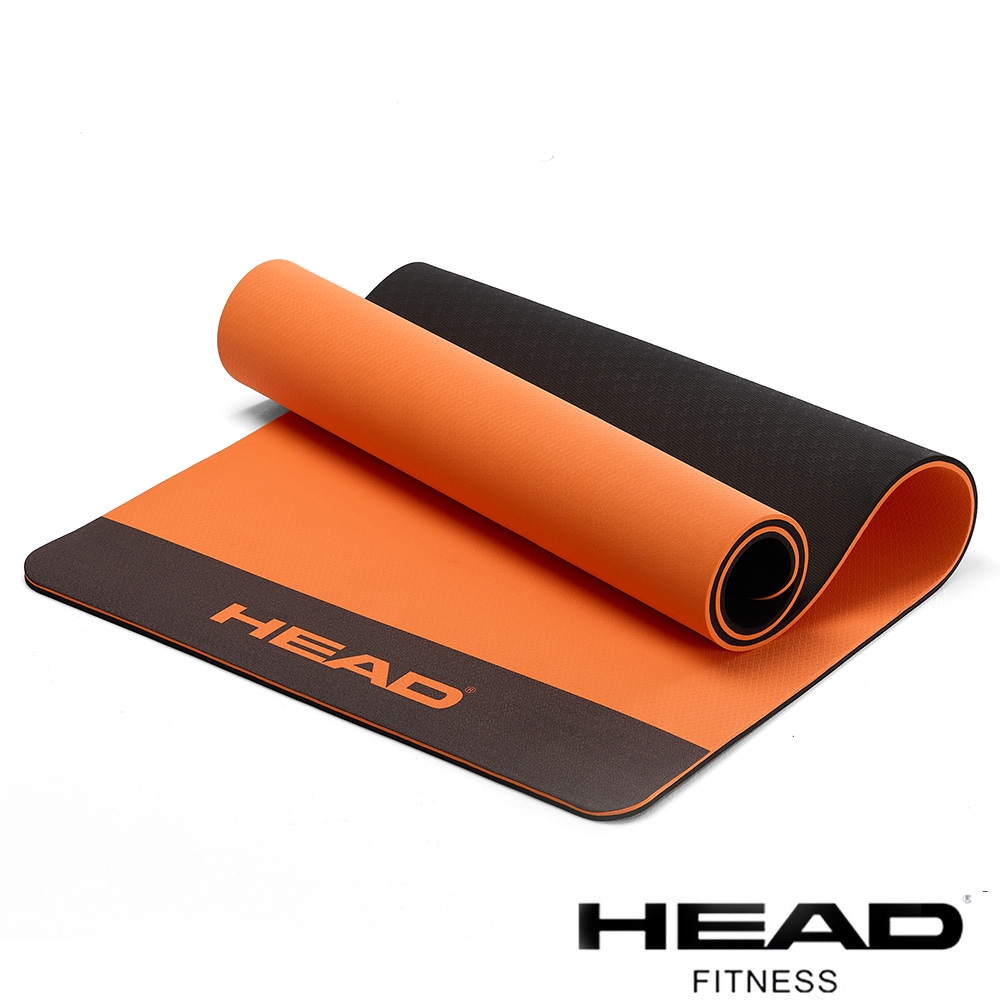 HEAD 環保TPE雙層瑜珈墊/運動墊12mm-經典橘