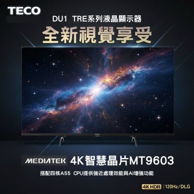 TECO東元 65吋4K GoogleTV液晶顯示器｜含桌上型基本安裝 TL65DU1TRE+好禮2選1