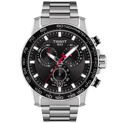 TISSOT 天梭 Supersport 三眼賽車風計時腕錶-45.5mm