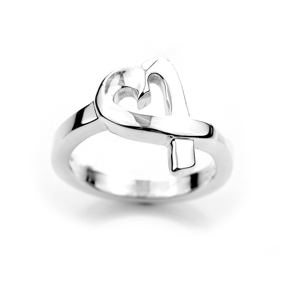(95成新) Tiffany&Co. 蒂芙尼 Loving Heart愛心925純銀戒指