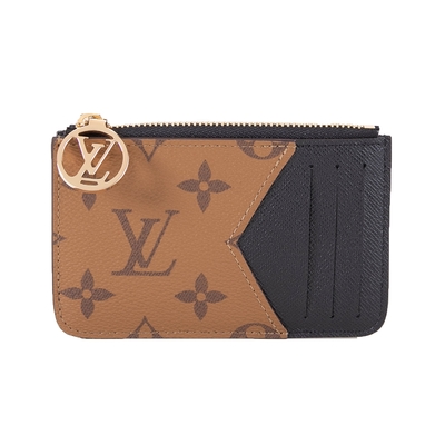 LOUIS VUITTON路易威登 Louis Vuitton LV 路易威登 M81912 Romy卡片名片拉鍊零錢包(黃棕色/黑色)
