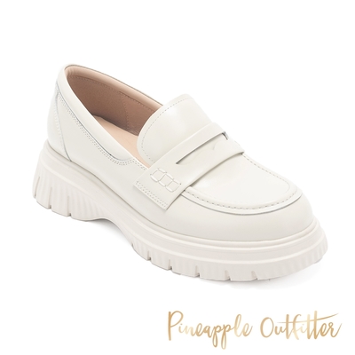 Pineapple-Outfitter-ELIUD-經典素面厚底樂福鞋-白色