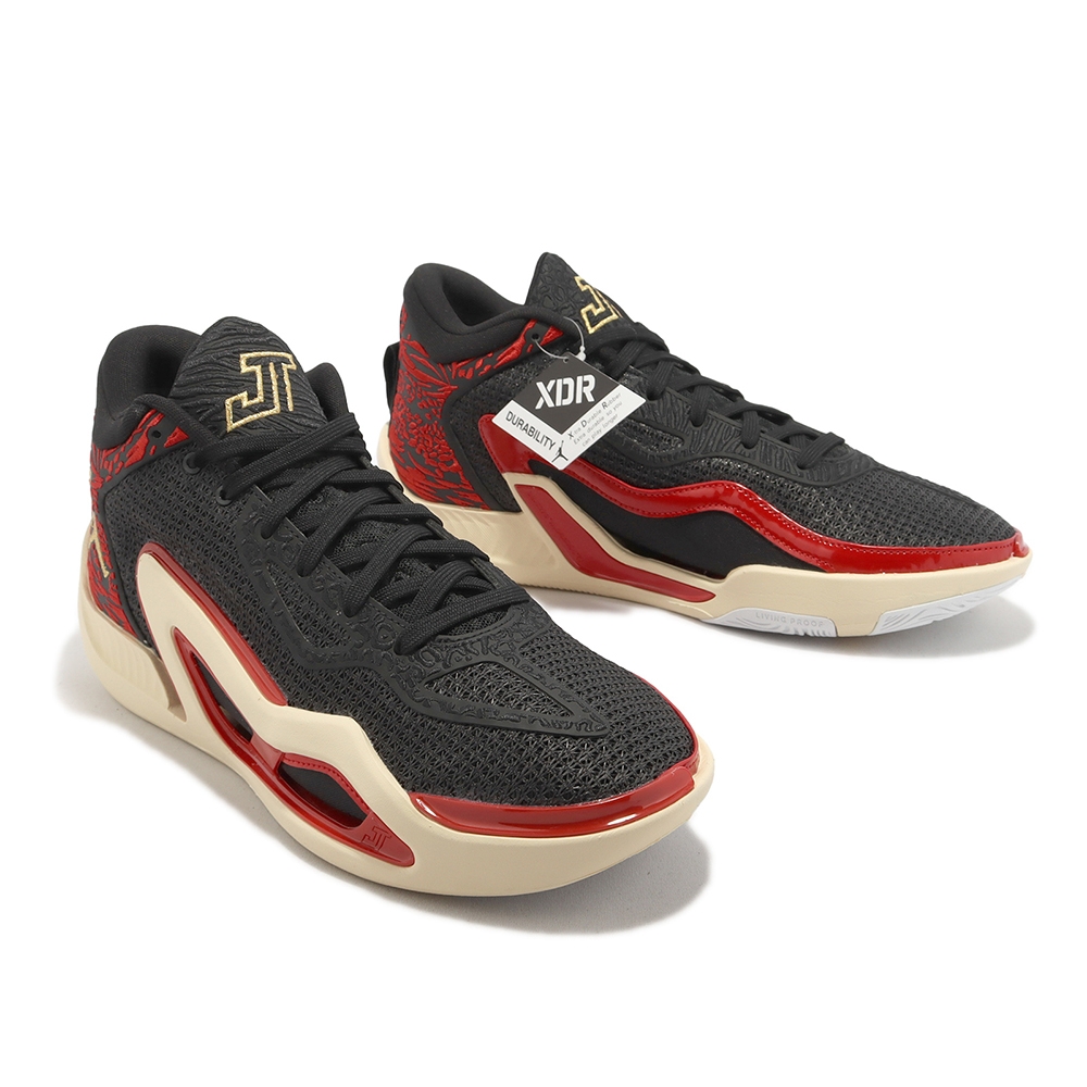 Nike 籃球鞋Jordan Tatum 1代PF Zoo 黑紅低筒男鞋喬丹DX6734-001