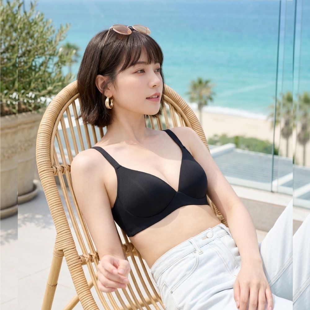【台灣製】速乾無鋼圈無痕內衣 S-Q/2XL 加大尺碼｜透氣吸濕排汗｜6961 黑色【可蘭霓Clany】