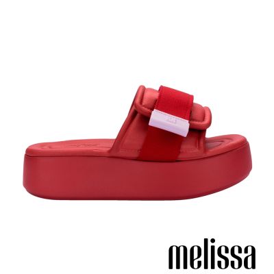 Melissa-雲朵寬帶厚底拖鞋-紅色