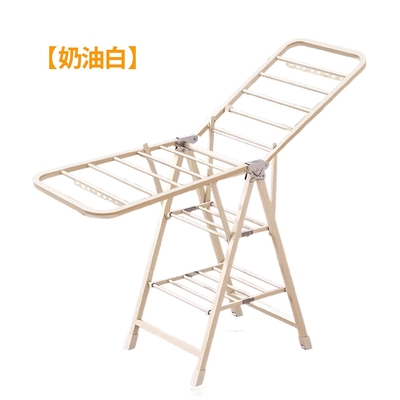 STYLE 格調 升級輪款-免安裝多功能3段檔數1.6M翼型折疊晾衣架/曬衣架/蝶型衣架(2色可選)