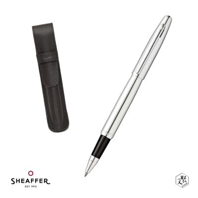 【SHEAFFER】VFM系列亮鉻鋼珠筆+皮革筆袋禮盒 免費刻字(原廠正貨)