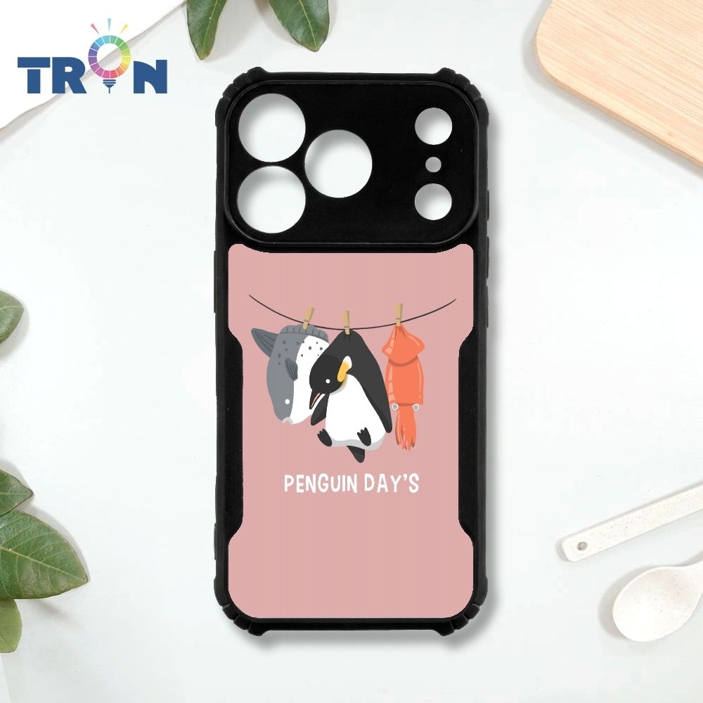 TRON iPhone 17 Pro 文青風曬企鵝 四角防摔 機甲殼 軟硬殼 手機殼