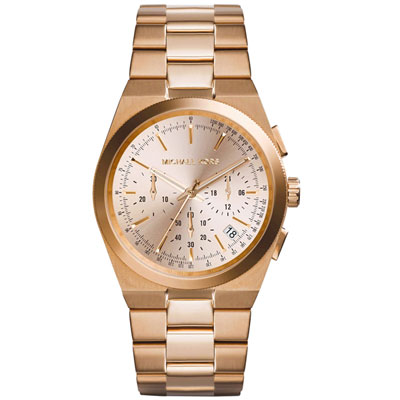 Michael Kors Channing 仰望星空三眼計時腕錶-玫瑰金/38mm